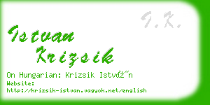 istvan krizsik business card